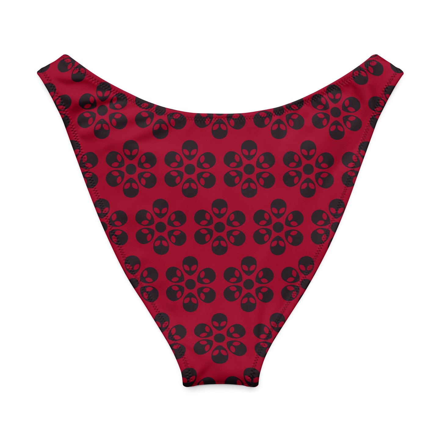 Alien Flowers - Recycled V-cut bikini bottom - Carmine.