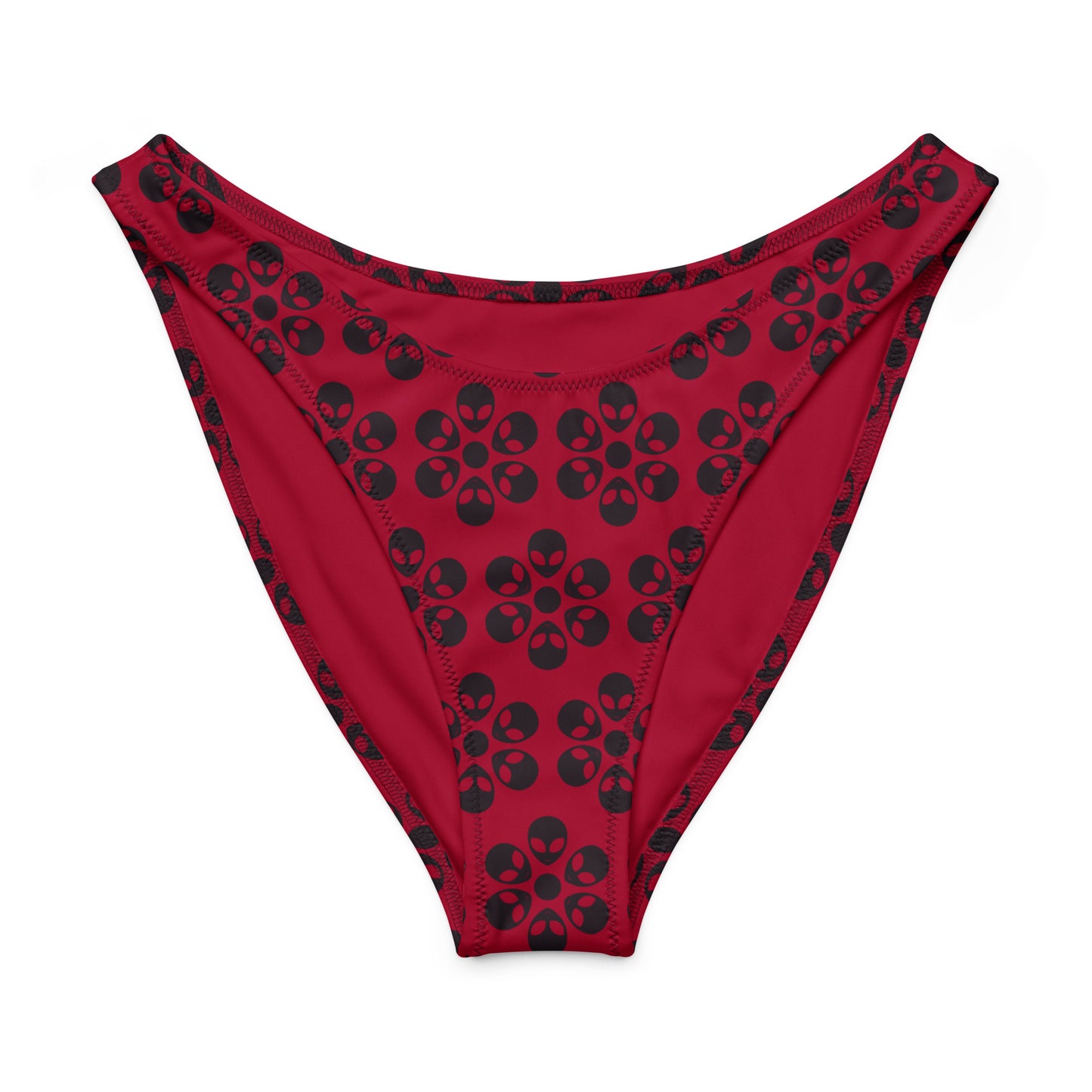 Alien Flowers - Recycled V-cut bikini bottom - Carmine.