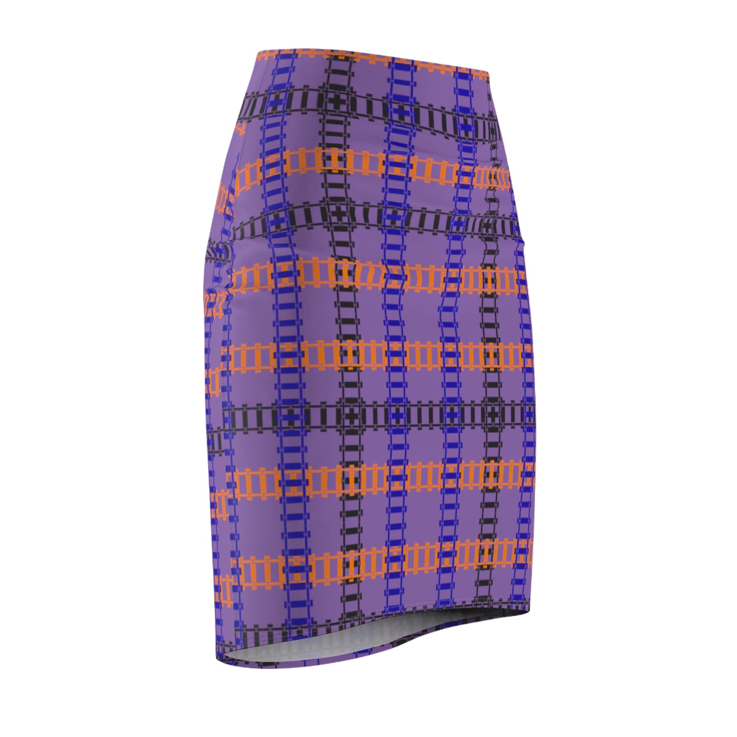Chic Womens Pencil Skirt Stylish Office Attire Trendy Fashion Versatile Outfits Casual or Formal Wear Fall/Winter Fashion Train Tracks Light Purple