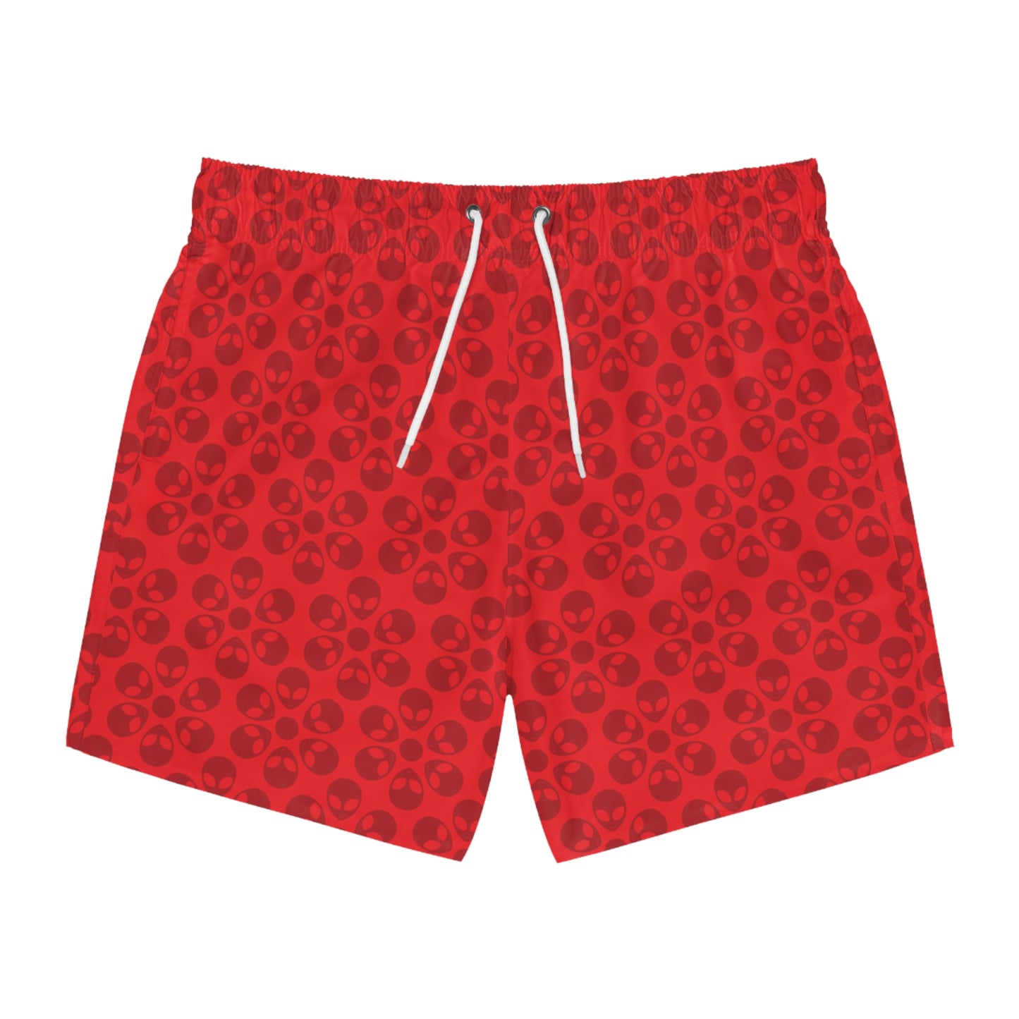 Stylish AOP Swim Trunks for Beach Days Summer Fun Pool Parties Vacation Wear Gift for Him Alien Flowers Red