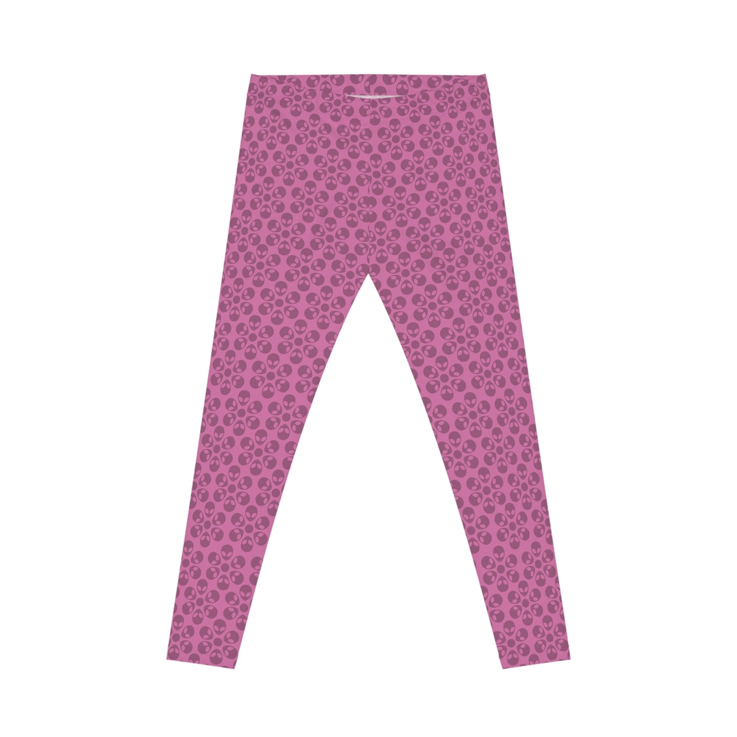 Chic Floral Leggings  Trendy Loungewear for Women Fitness Pants Yoga Wear Stylish Outfits Everyday Comfort Alien Flowers Light Pink