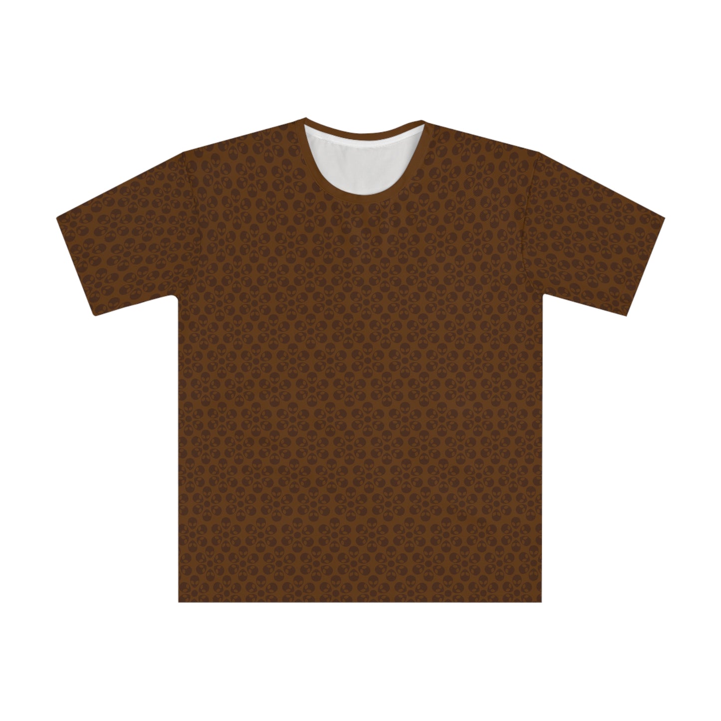 Mens Casual Graphic Tee Stylish Loose Tshirt Gift for Him Summer Fashion Relaxed Fit Wear Alien Flowers Brown