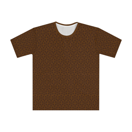 Mens Casual Graphic Tee Stylish Loose Tshirt Gift for Him Summer Fashion Relaxed Fit Wear Alien Flowers Brown