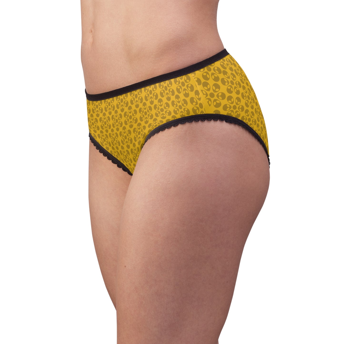 Chic Floral Womens Briefs | Comfort Everyday Wear Gifts Plus Size Stylish Lingerie Alien Flowers Yellow