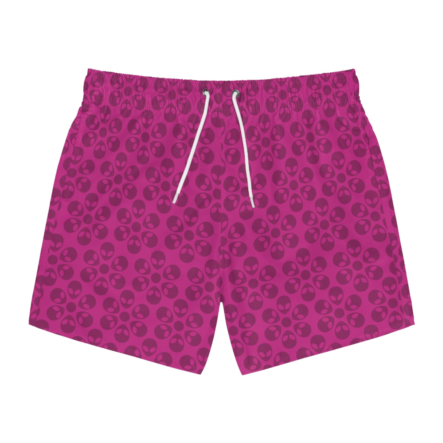 Stylish AOP Swim Trunks for Beach Days Summer Fun Pool Parties Vacation Wear Gift for Him Alien Flowers Pink