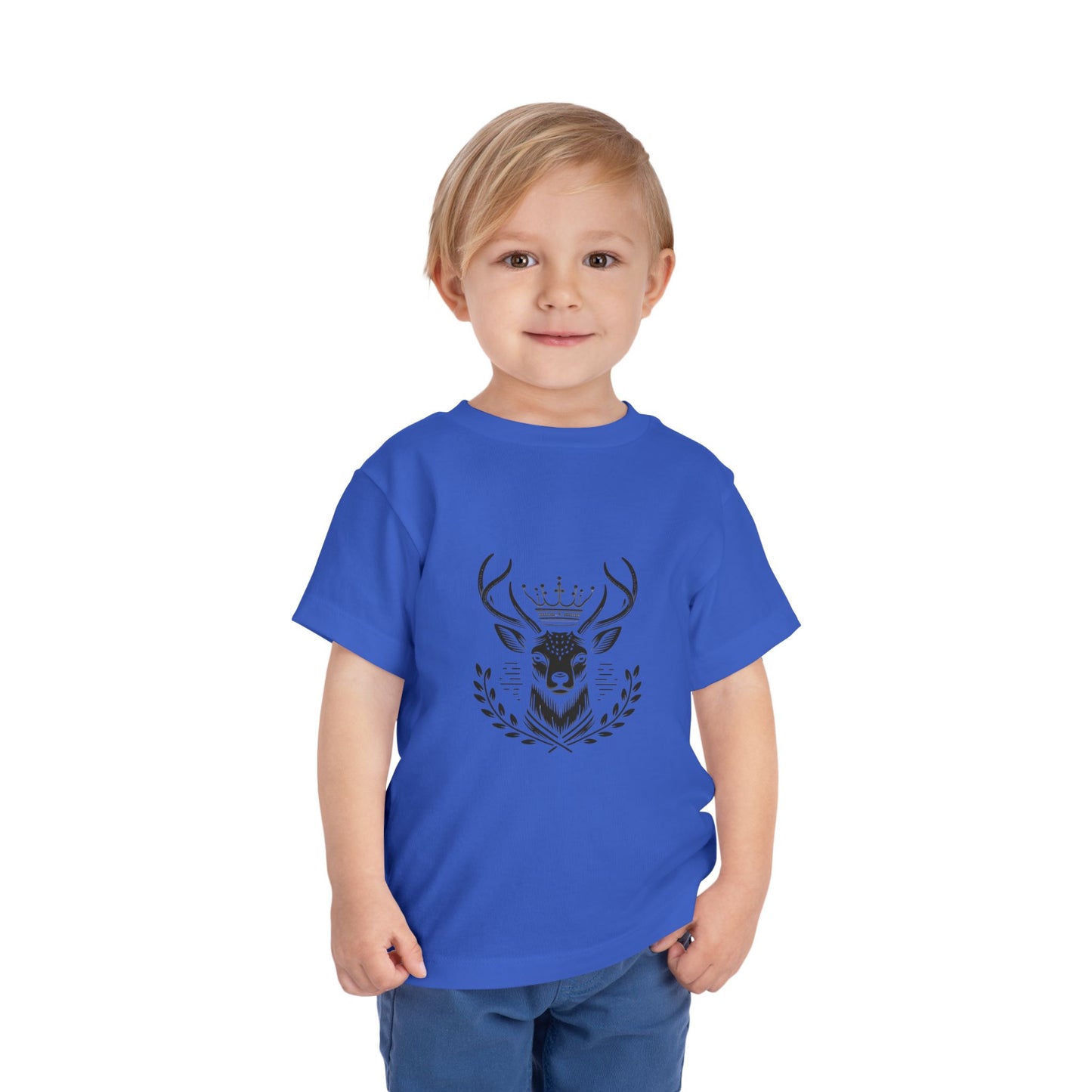 Royal Deer Toddler Short Sleeve Tee - Cute Animal Graphic Tee for Kids - Oh Deer Lord