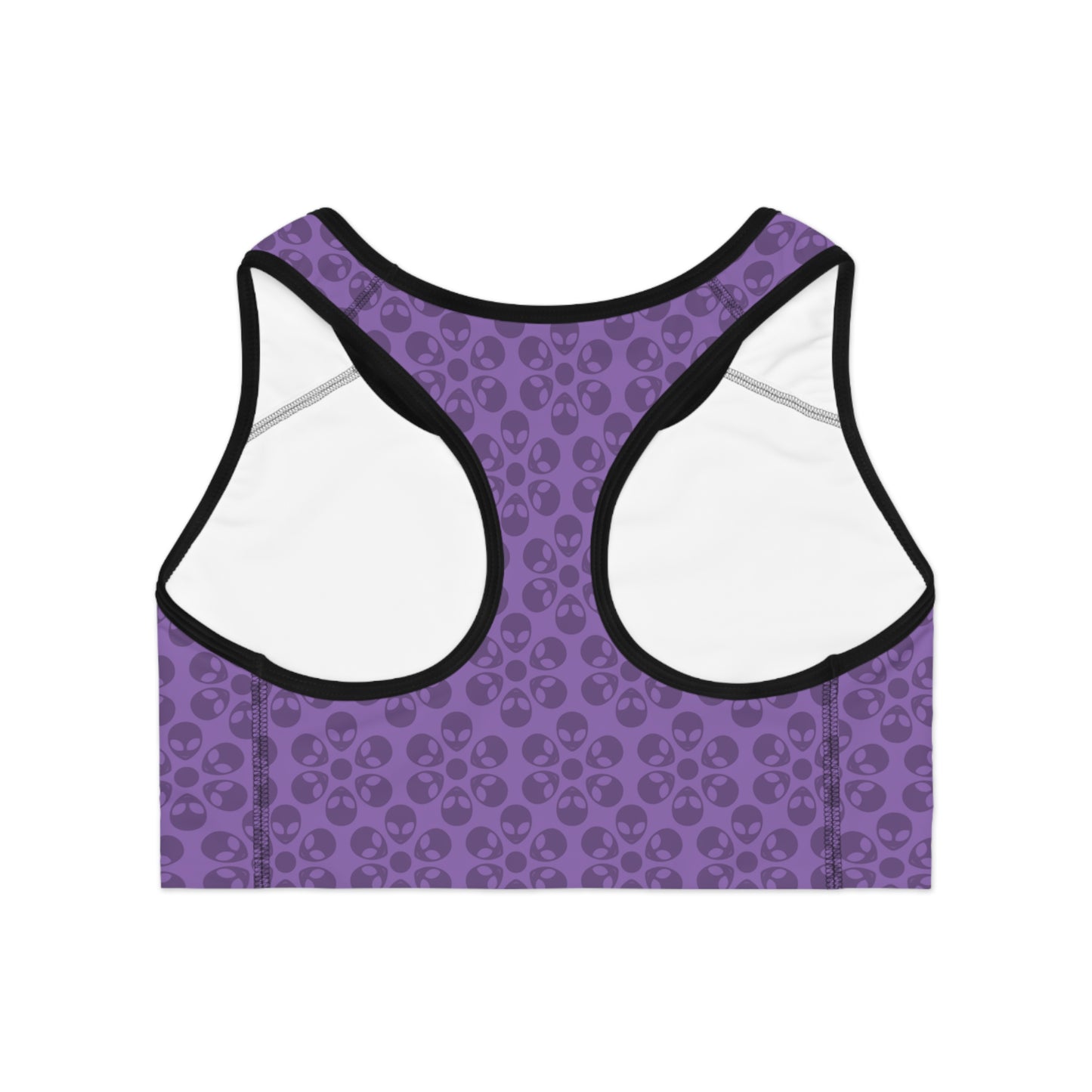 Trendy Floral Pattern Sports Bra Workout Bra for Women Fitness Gear Yoga Top Gym Wear Gift for Athletes Alien Flowers Light Purple
