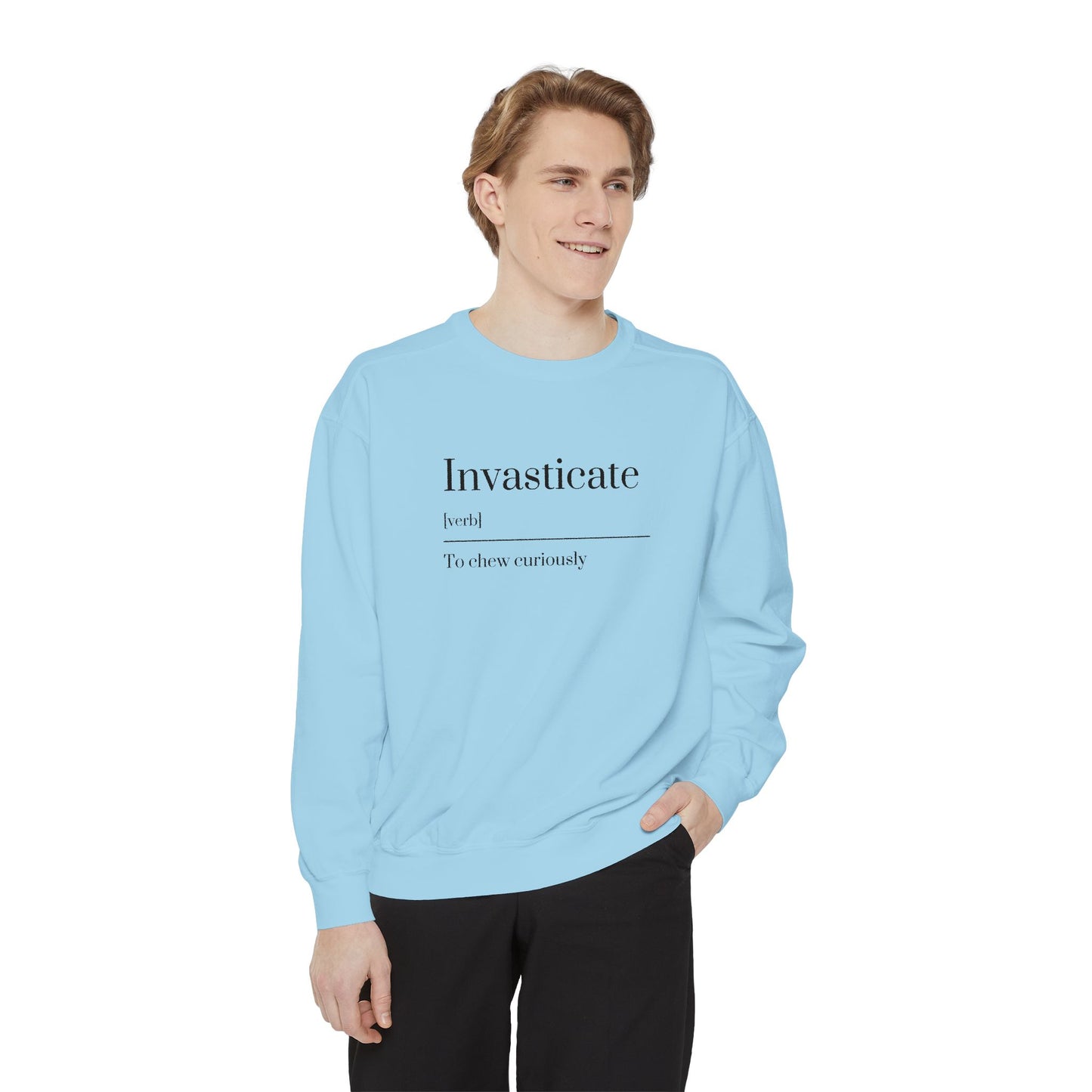 Curious Chewer Sweatshirt, Cozy Casual Wear, Unique Gift Idea, Trendy Fashion Layer, Perfect for Gifting, Fun Vocabulary Apparel