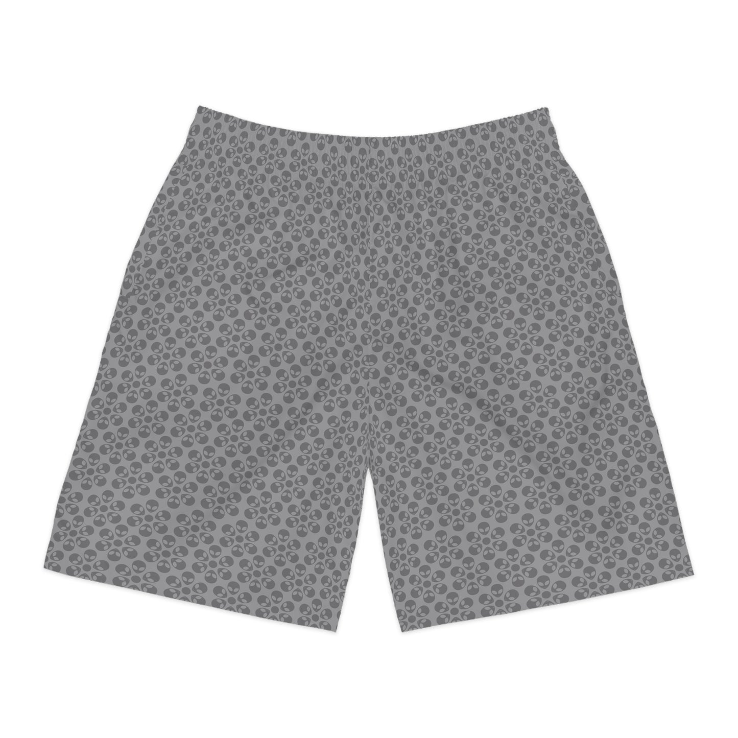 Mens Jogger Shorts  Alien Flowers Grey