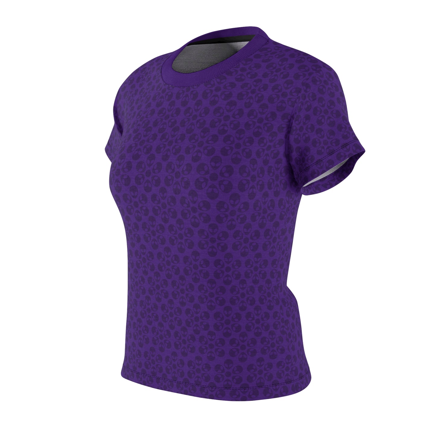 Stylish Womens Floral Tee  Casual Trendy Summer Fashion Gift for Her Short Sleeve Top Alien Flowers Purple