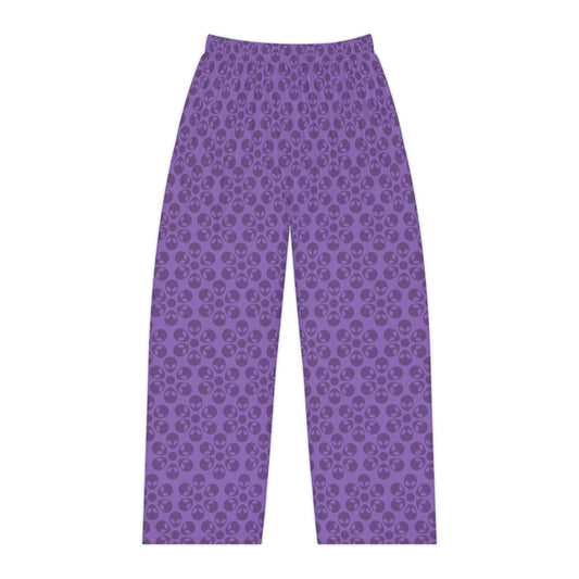 Cozy Floral Womens Pajama Pants Relaxed Loungewear Soft Sleepwear Perfect for Cozy Nights Gift for Her Comfortable Staying In Alien Flowers Light Purple