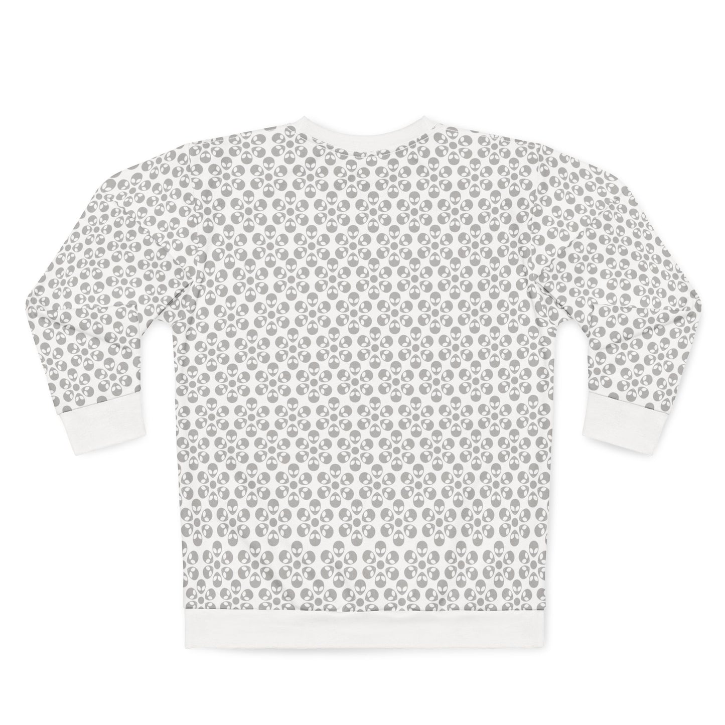 Floral Pattern Unisex Sweatshirt Cozy Gift for Her Trendy Floral Everyday Wear Perfect for Fall Unique Comfortable Lounge Wear Alien Flowers White