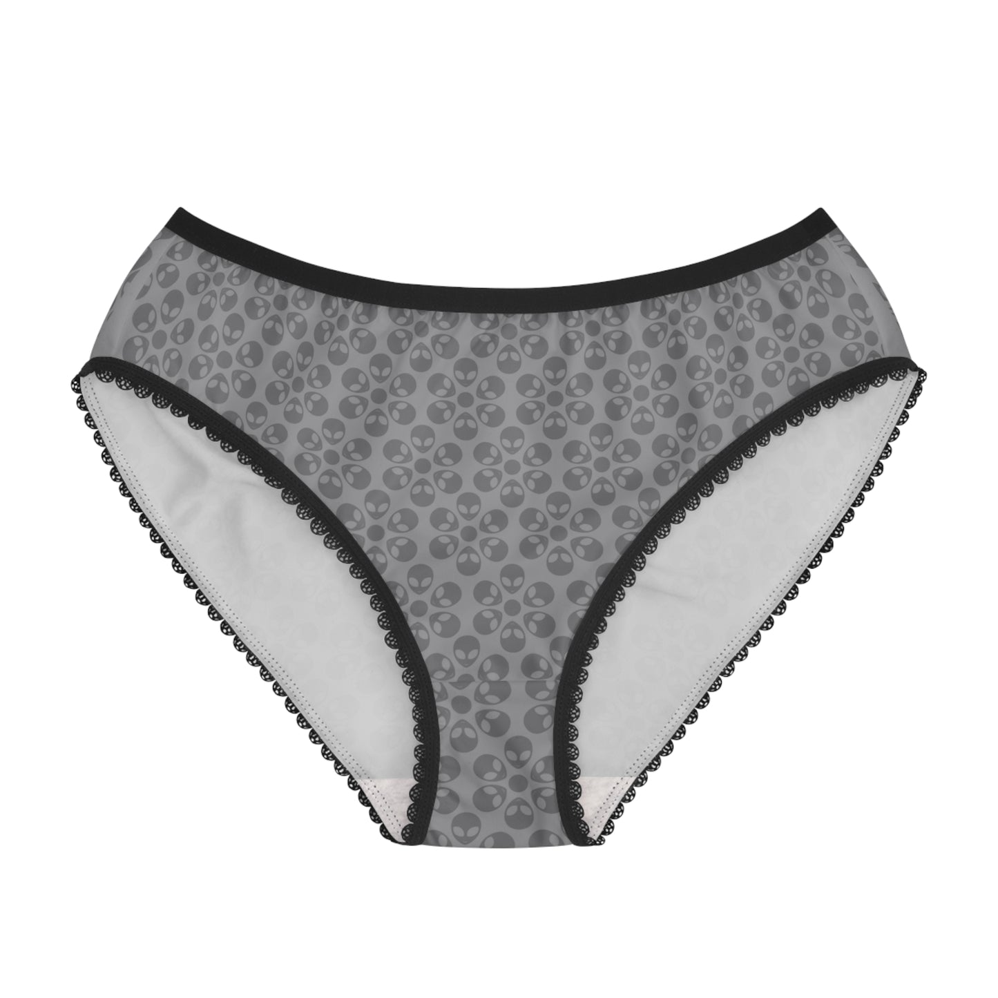 Chic Floral Womens Briefs | Comfort Everyday Wear Gifts Plus Size Stylish Lingerie Alien Flowers Grey