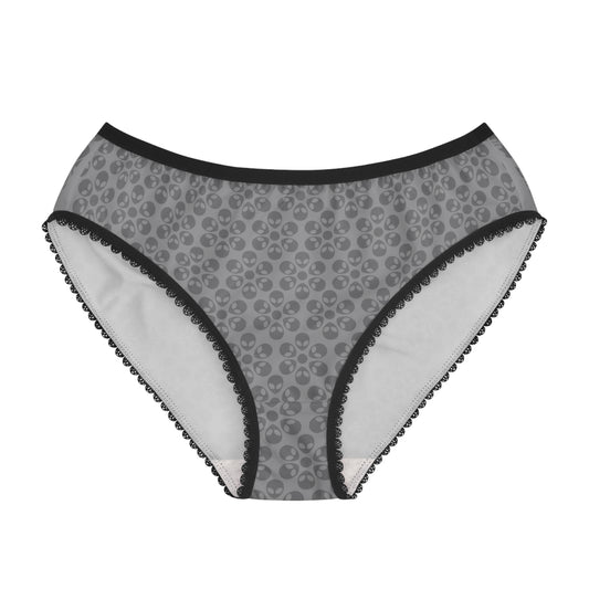 Chic Floral Womens Briefs | Comfort Everyday Wear Gifts Plus Size Stylish Lingerie Alien Flowers Grey