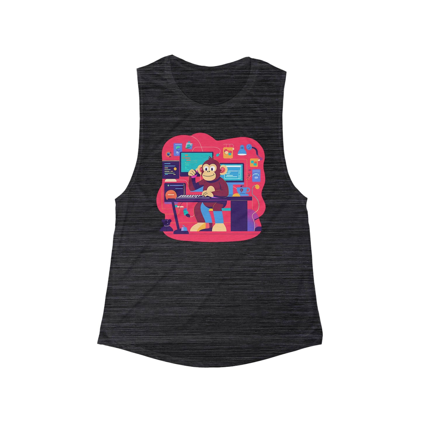 Playful Monkey Graphic Muscle Tank Top | Cute Workout Clothes, Gift for Animal Lovers, Summer Fitness Wear, Casual Lounge Top, Unique [...]