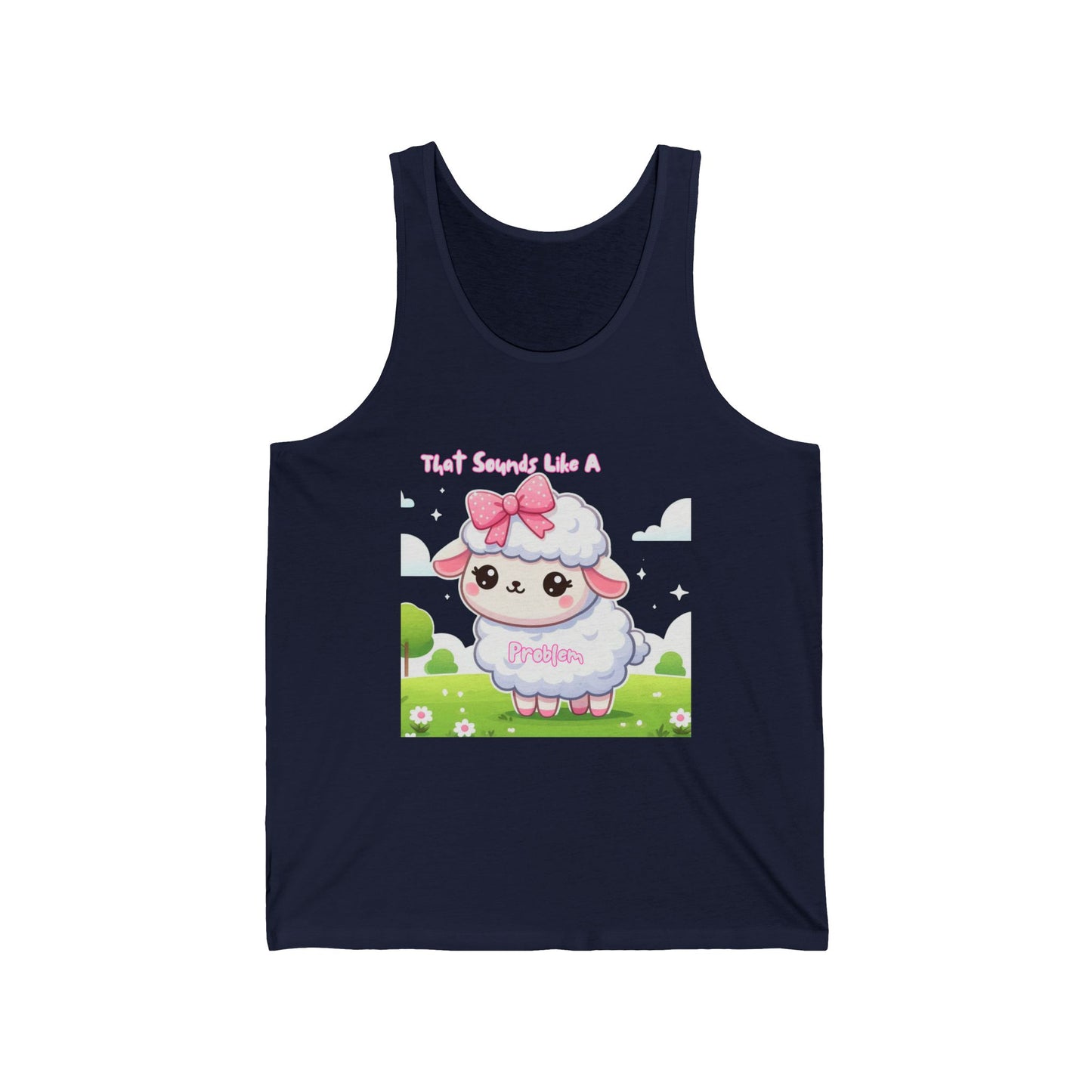 Cute Kawaii Sheep Unisex Jersey Tank Top - Perfect for Summer Fun!