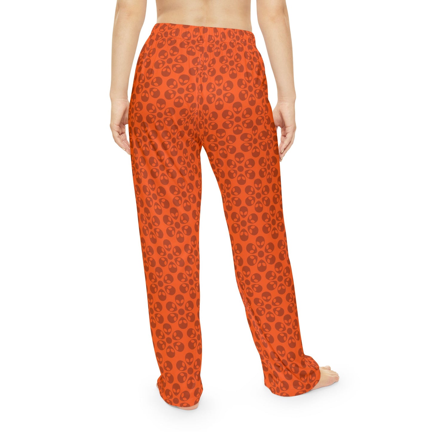 Cozy Floral Womens Pajama Pants Relaxed Loungewear Soft Sleepwear Perfect for Cozy Nights Gift for Her Comfortable Staying In Alien Flowers Orange