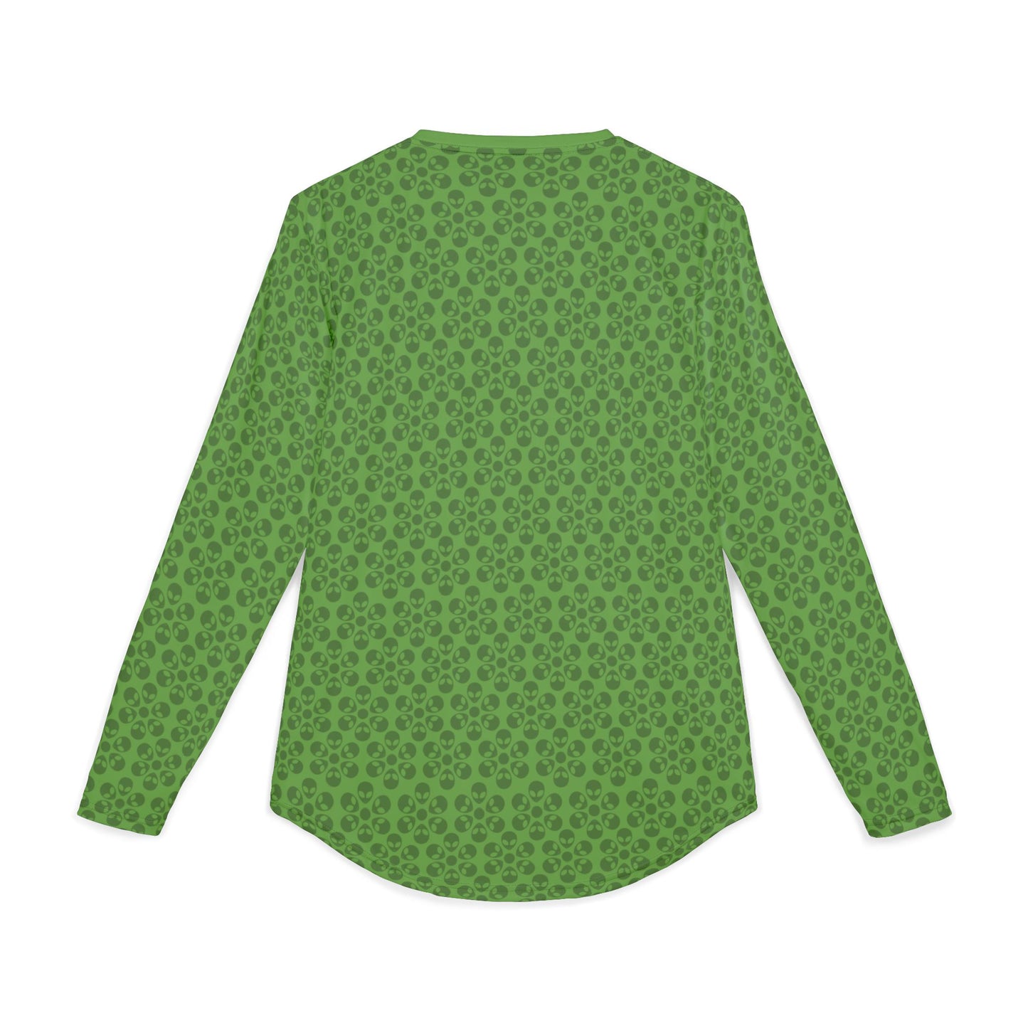 Mens UV Protection Long Sleeve Shirt  Alien Flowers Green