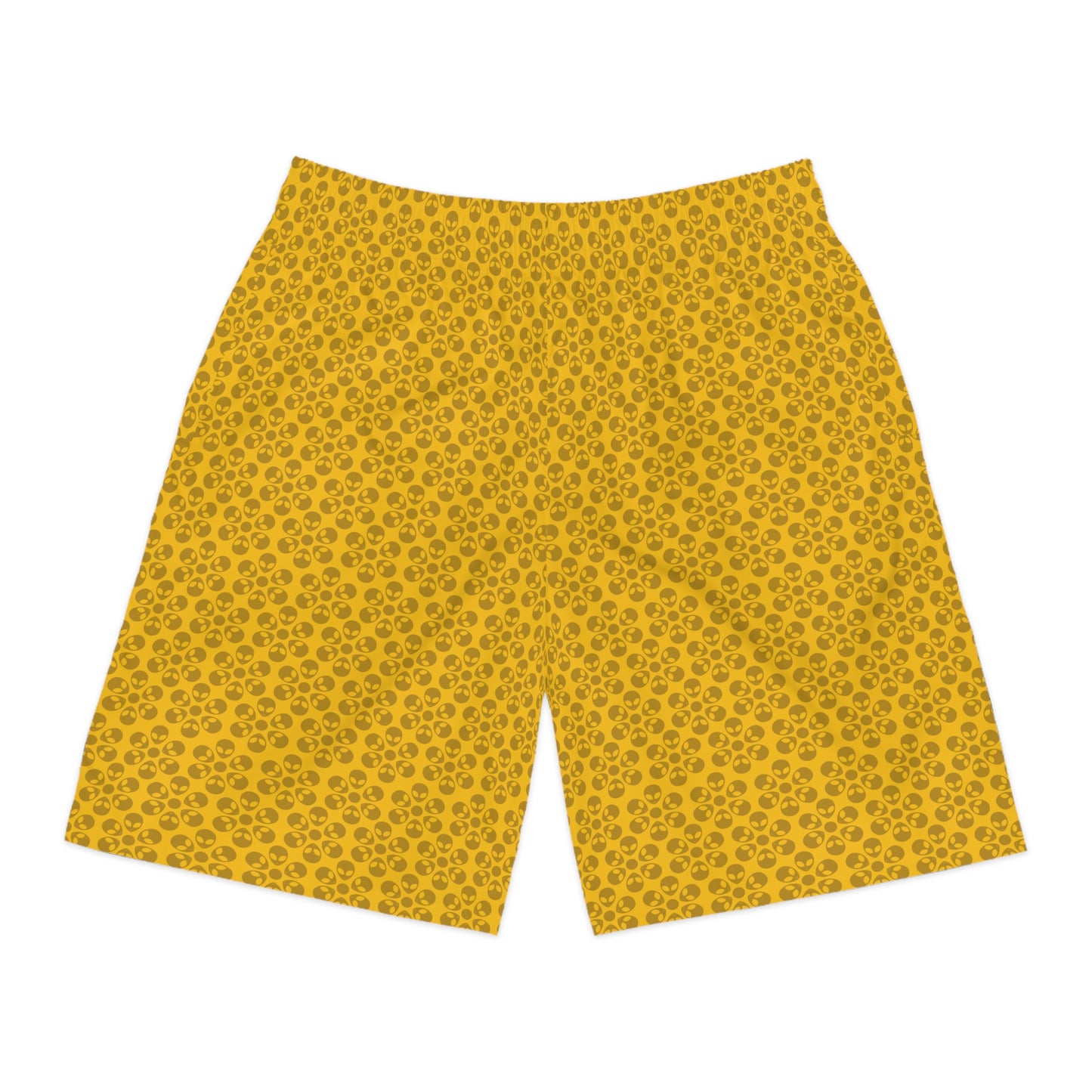 Mens Jogger Shorts  Alien Flowers Yellow