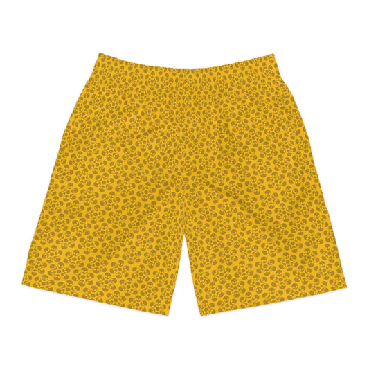 Mens Jogger Shorts  Alien Flowers Yellow