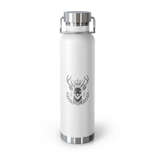 Stylish Copper Insulated Water Bottle - 22oz with Engraved Deer Design - Oh Deer Lord