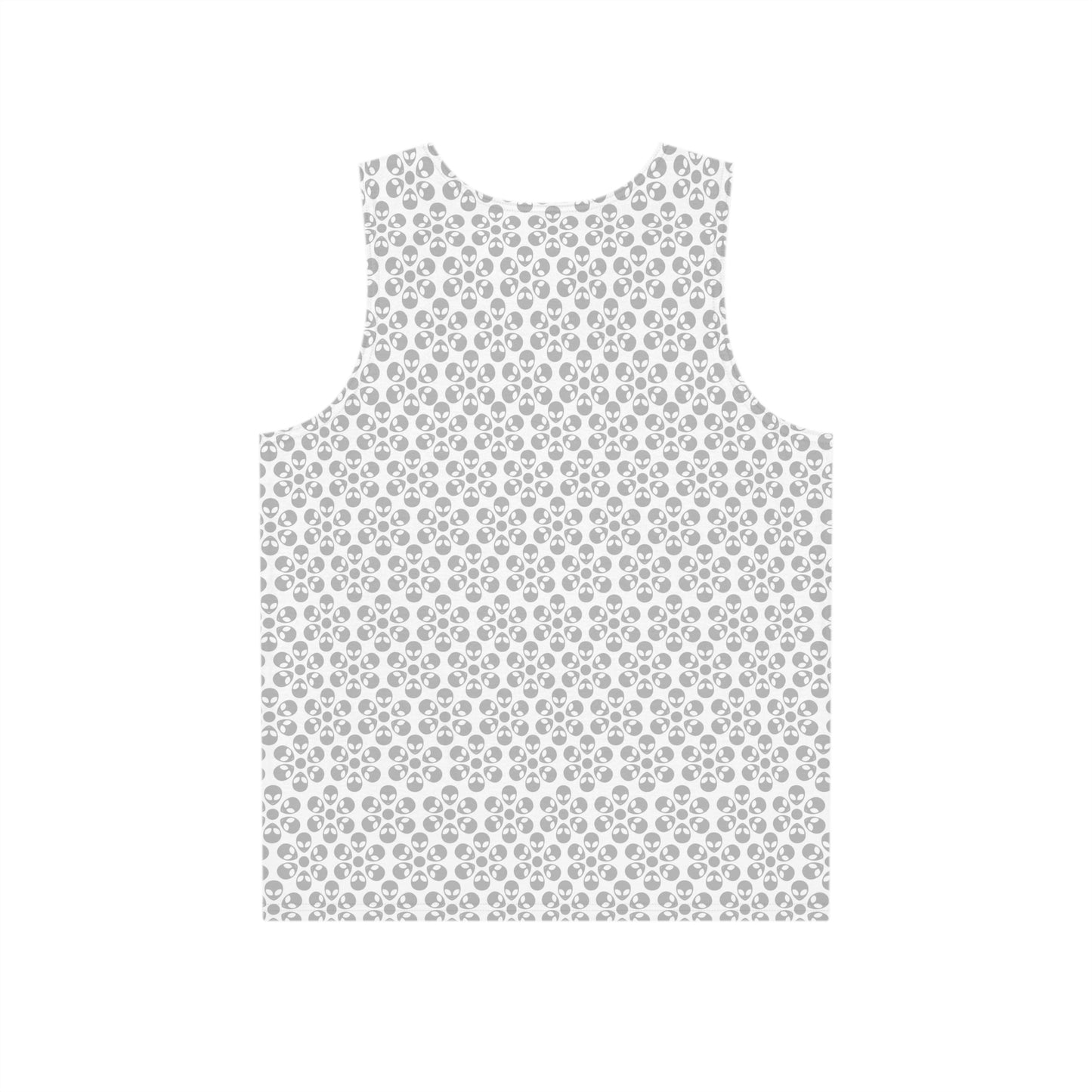 Stylish Mens Tank Top  AOP Leopard Print Summer Wear Fitness Gear Casual Apparel Trendy Vacation Outfit Alien Flowers White