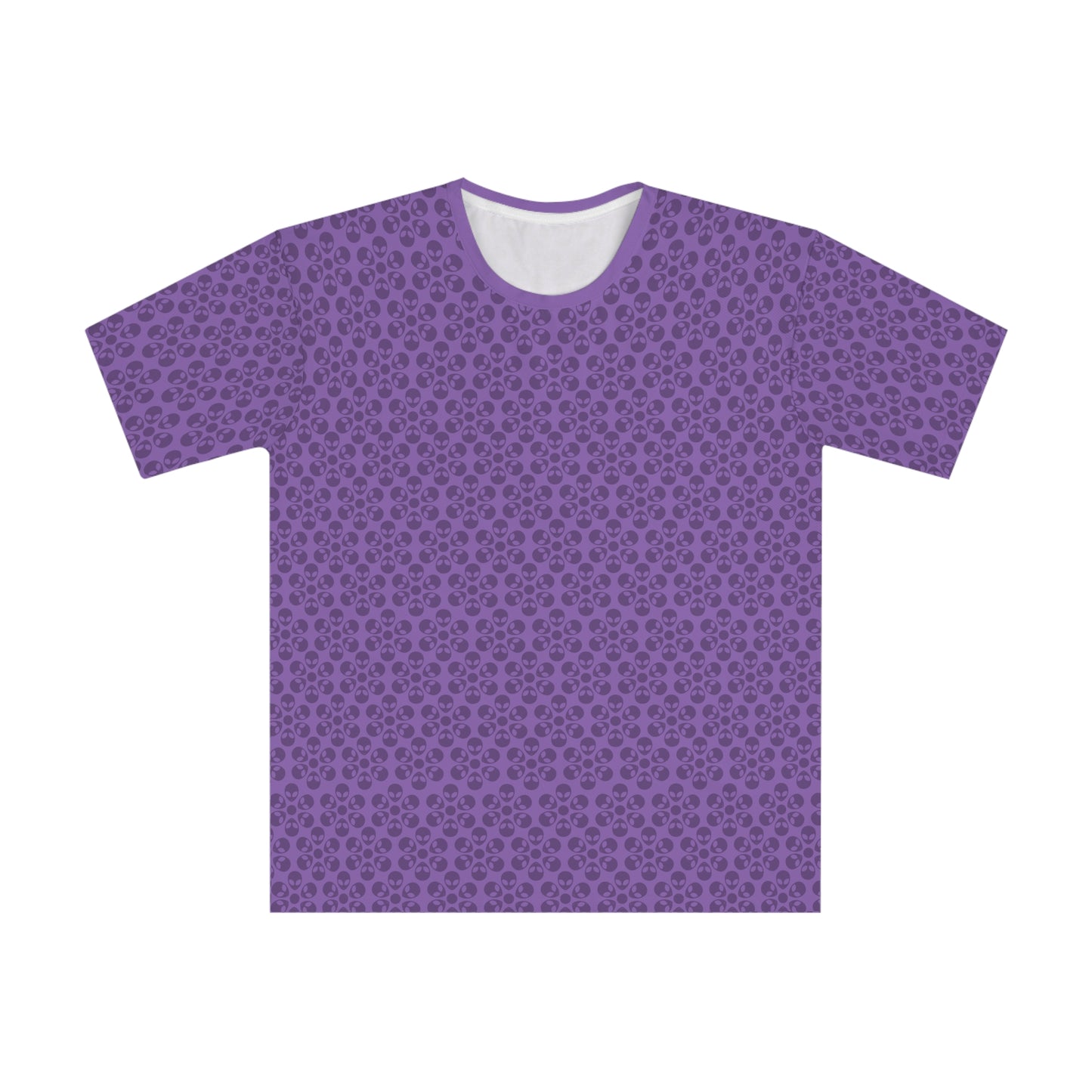 Mens Casual Graphic Tee Stylish Loose Tshirt Gift for Him Summer Fashion Relaxed Fit Wear Alien Flowers Light Purple