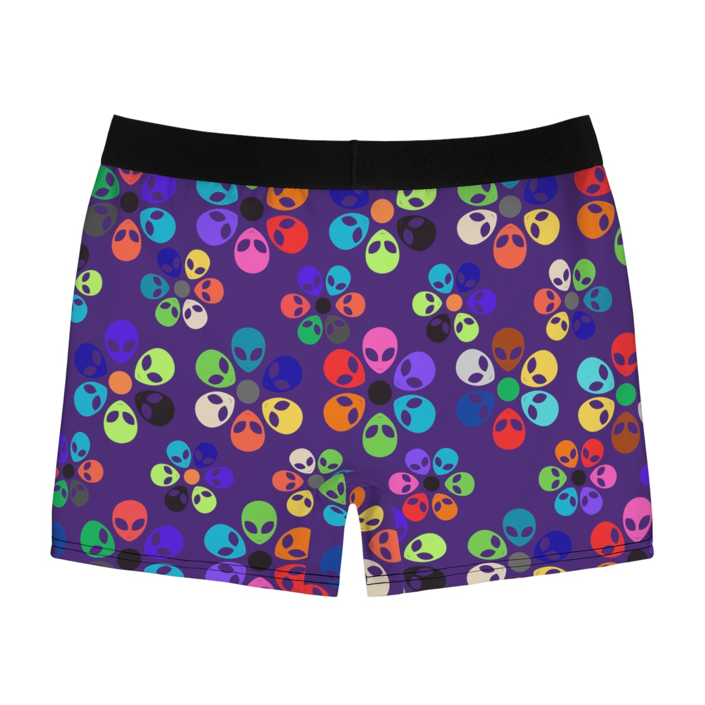 Colorful Alien Print Boxer Briefs for Men  Fun & Comfy Great for Gifting Casual Wear Everyday Essentials and Special Occasions Alien Rainbow Flowers Purple