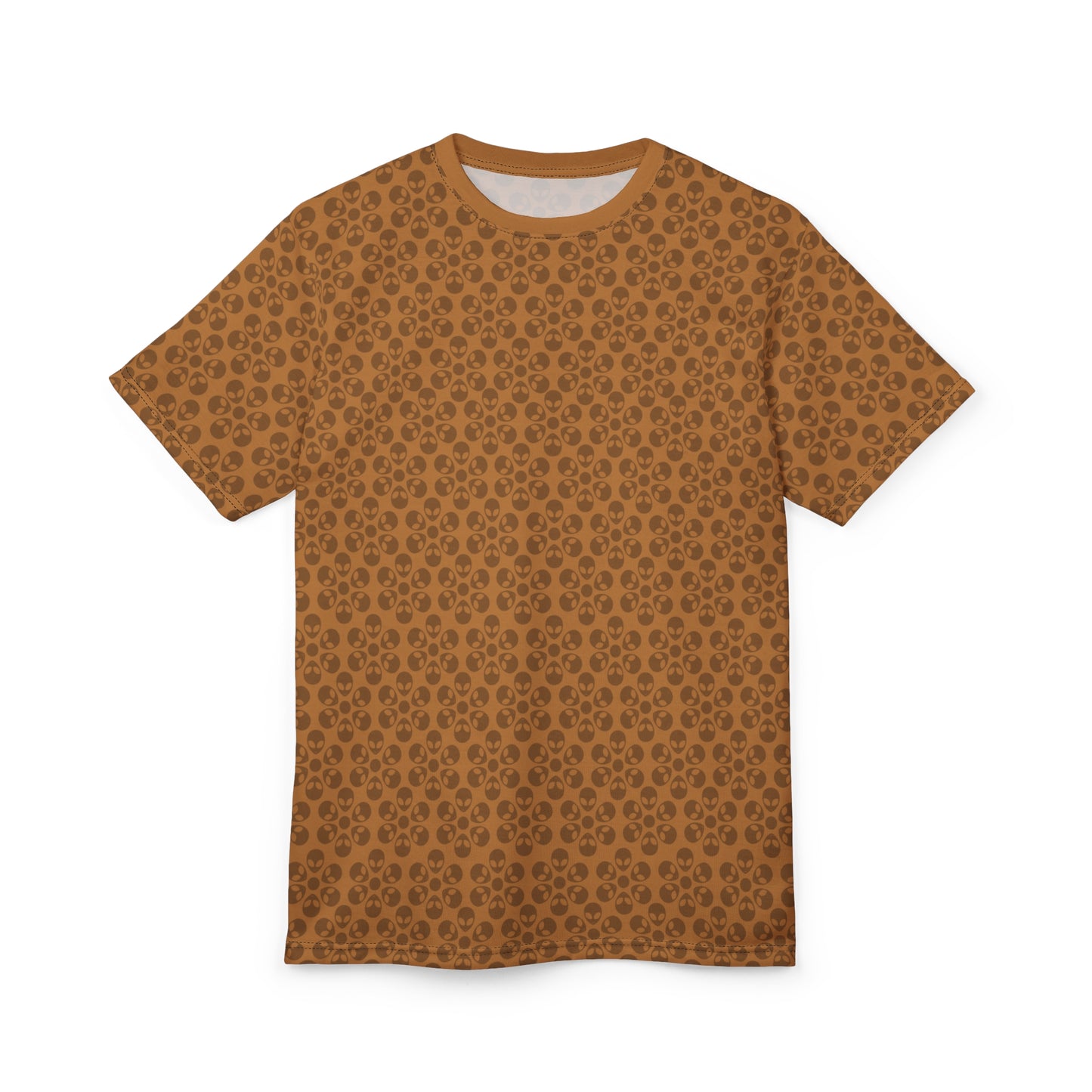 Stylish Floral Print Tee Casual Unisex TShirt Gift for Her/Him Summer Fashion Birthday Gift Everyday Wear Trendy Apparel Alien Flowers Light Brown