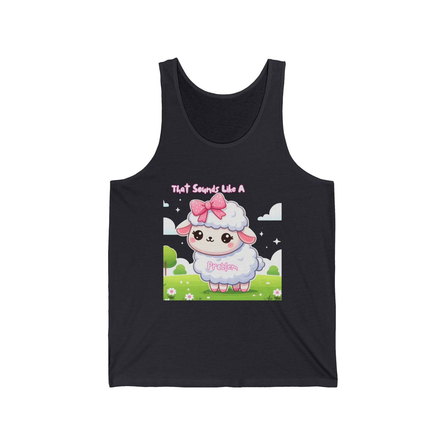 Cute Kawaii Sheep Unisex Jersey Tank Top - Perfect for Summer Fun!