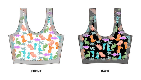 Vibrant Dino Pattern Sports Bra Perfect for Workout Fitness Swim Yoga Summer Vibes Gift for Athletes Rainbow Dinos Light Pink