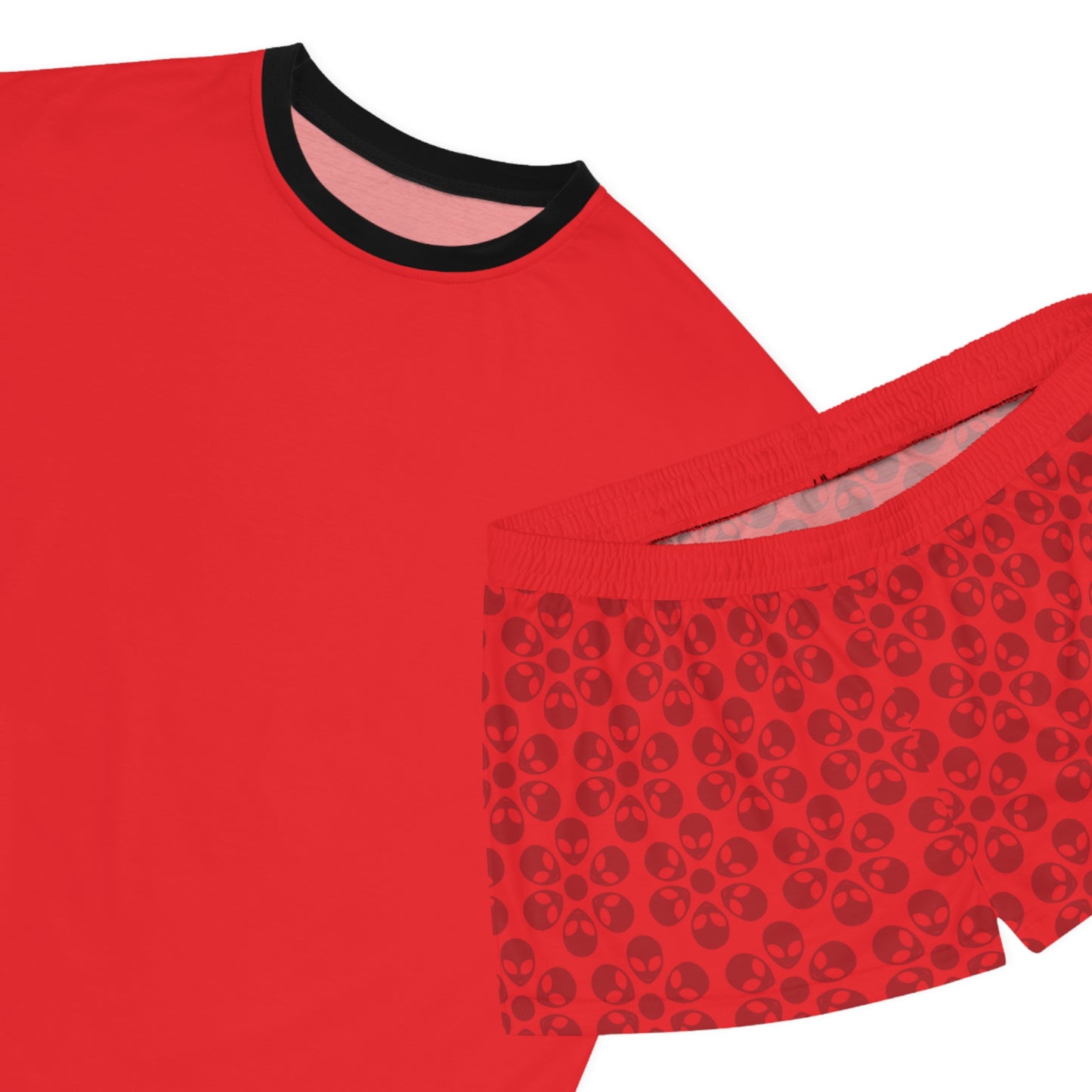 Stylish Womens Pajama Set Cozy Sleepwear AOP Floral Print Perfect for Lounging Gift for Her Summer Nights Relaxation Alien Flowers Grey