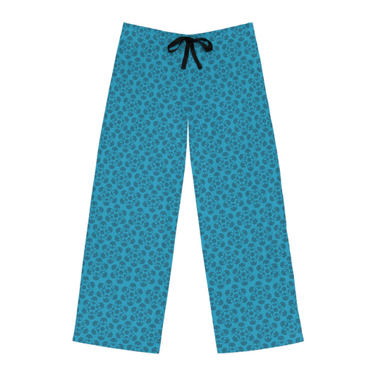 Cozy Mens Pajama Pants  Stylish Floral Sleepwear Ideal for Relaxing Gifts for Him Home Lounge Wear Unique Patterned PJs Alien Flowers Turquoise