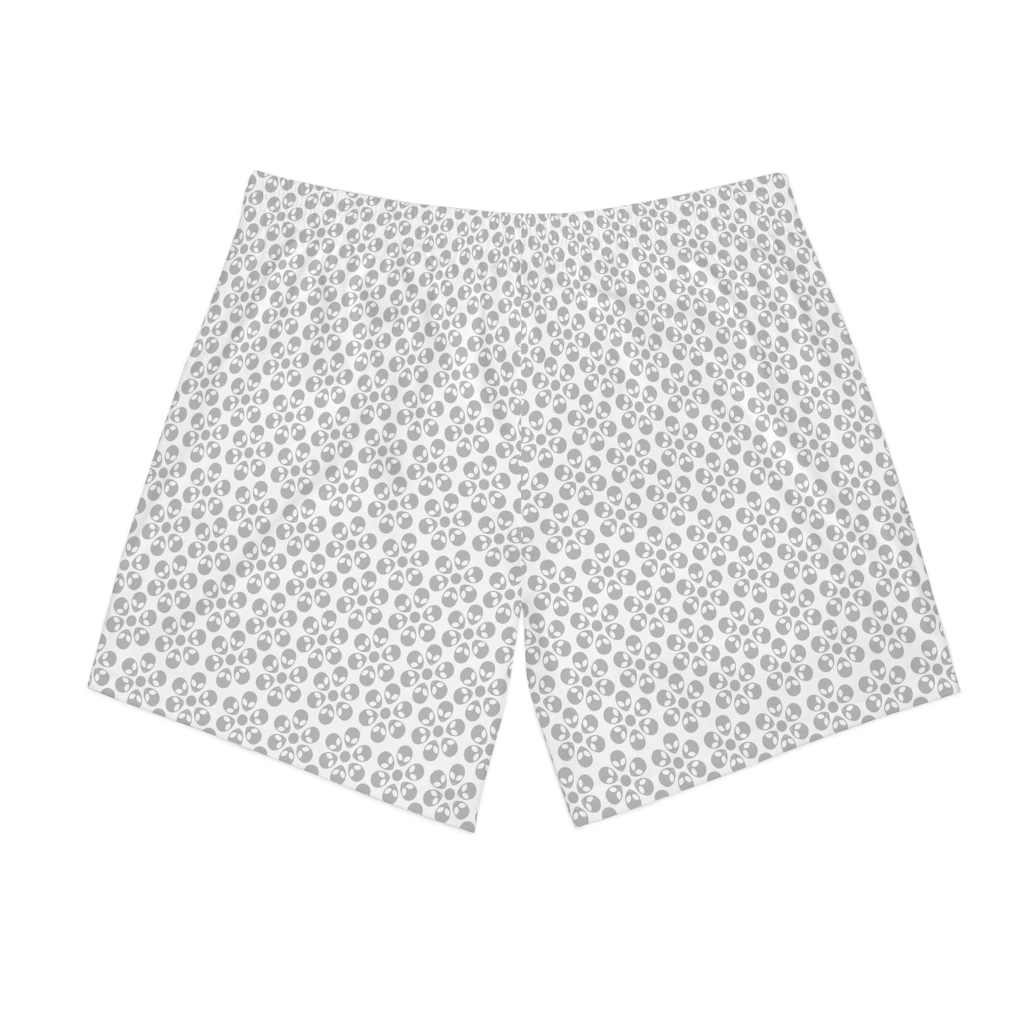 Mens Elastic Beach Shorts  Alien Flowers White