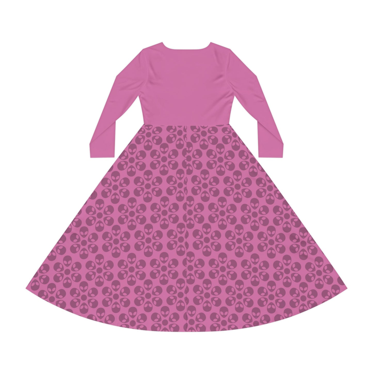 Womens Long Sleeve Dance Dress Alien Flowers Light Pink