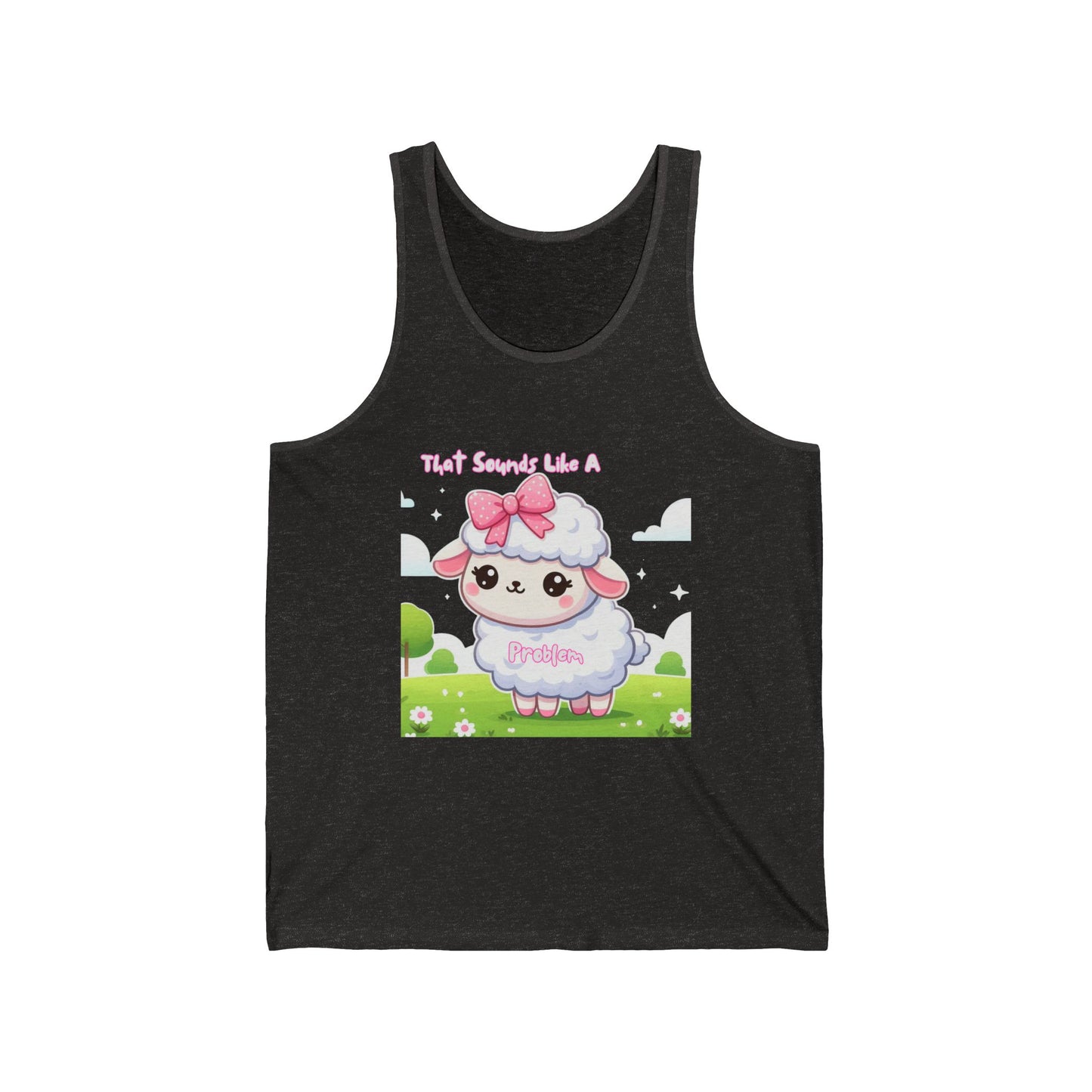 Cute Kawaii Sheep Unisex Jersey Tank Top - Perfect for Summer Fun!
