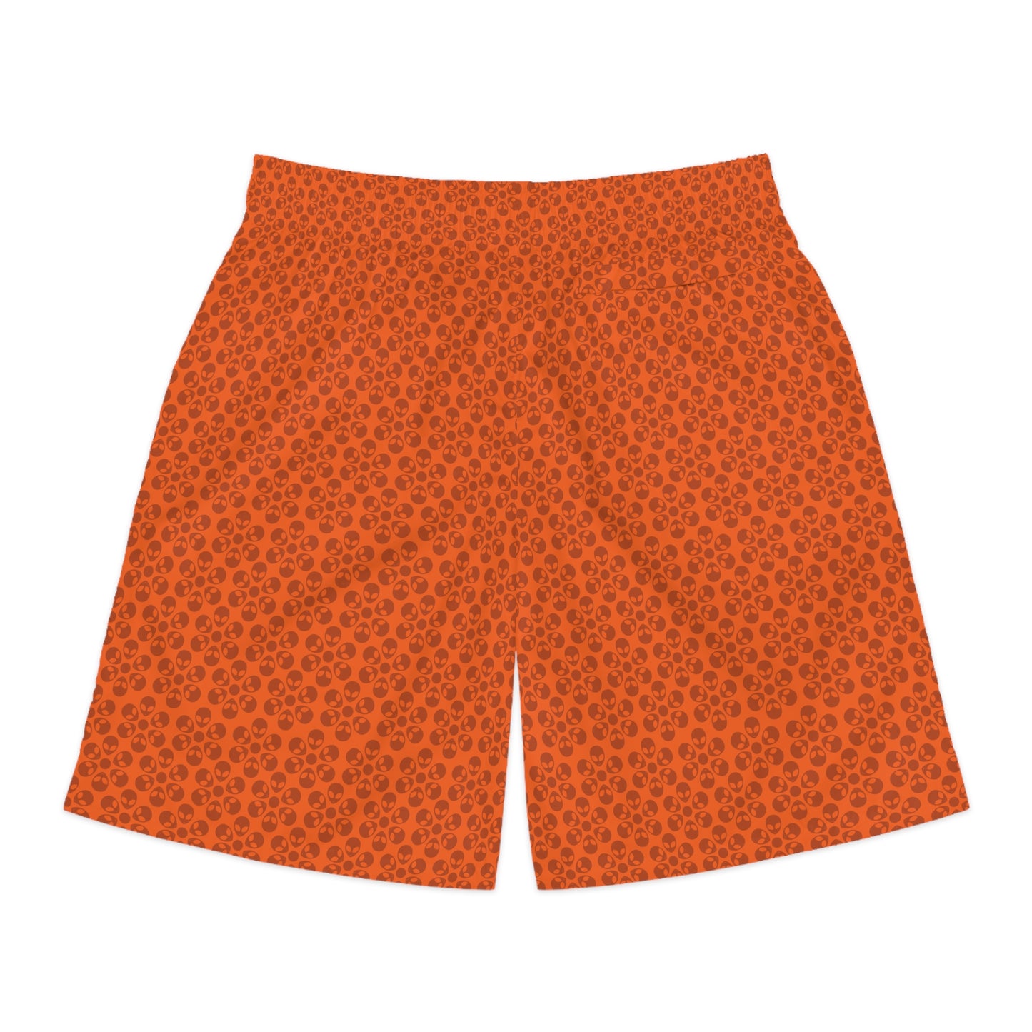 Mens Jogger Shorts  Alien Flowers Orange