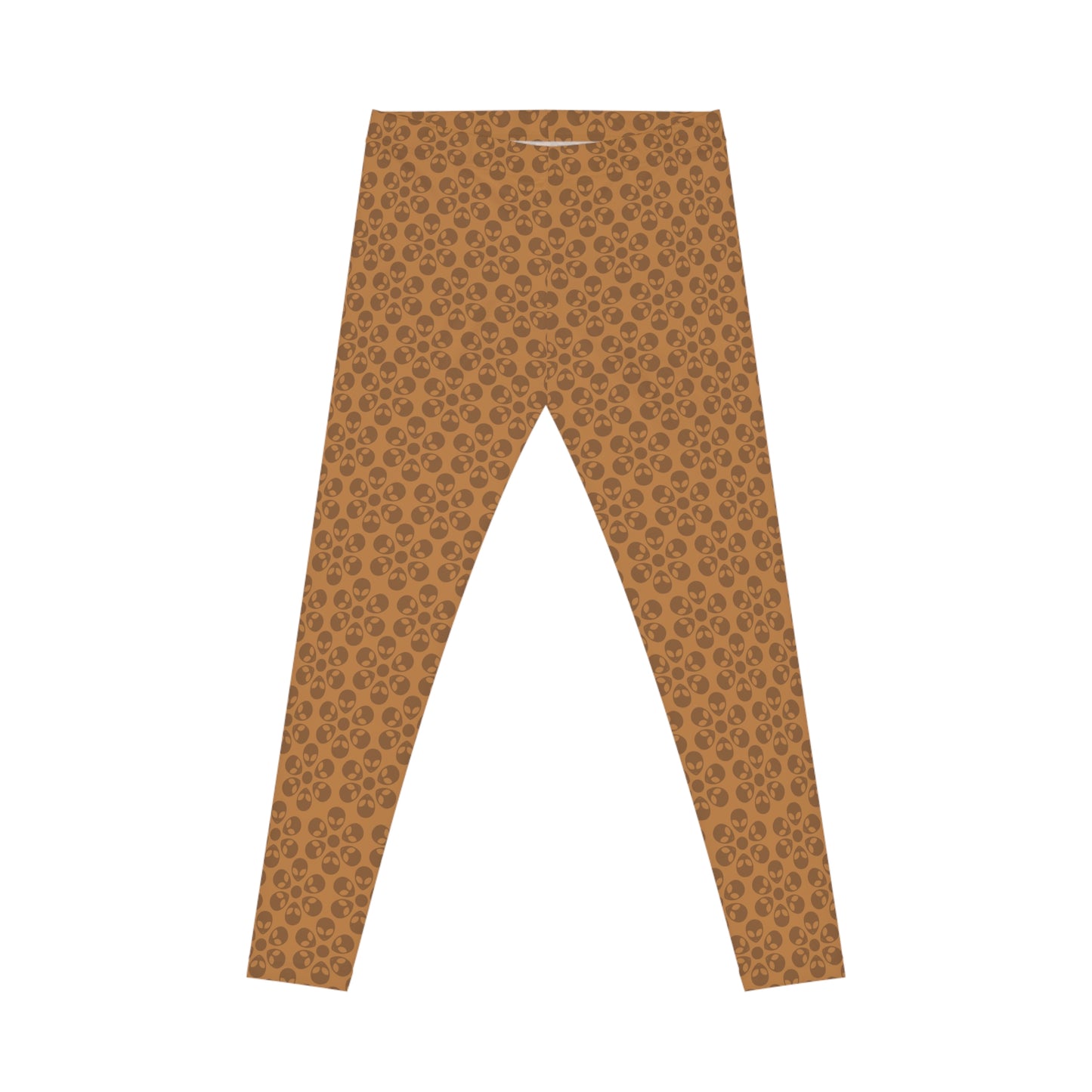 Chic Floral Leggings  Trendy Loungewear for Women Fitness Pants Yoga Wear Stylish Outfits Everyday Comfort Alien Flowers Light Brown