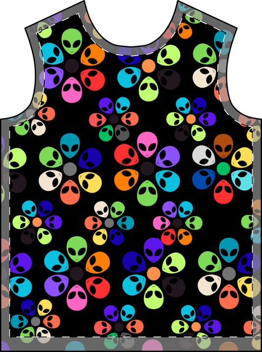 Mens AOP Alien Flower TShirt Fun Graphic Tee Retro Style Shirt Perfect for Parties Unique Gift Casual Wear Alien Rainbow Flowers Light Pink