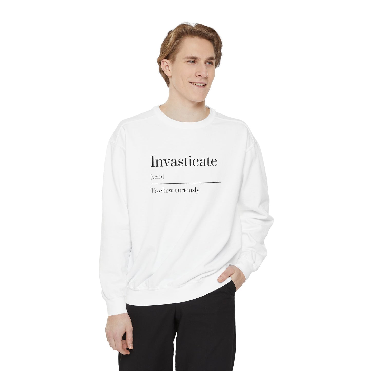 Curious Chewer Sweatshirt, Cozy Casual Wear, Unique Gift Idea, Trendy Fashion Layer, Perfect for Gifting, Fun Vocabulary Apparel