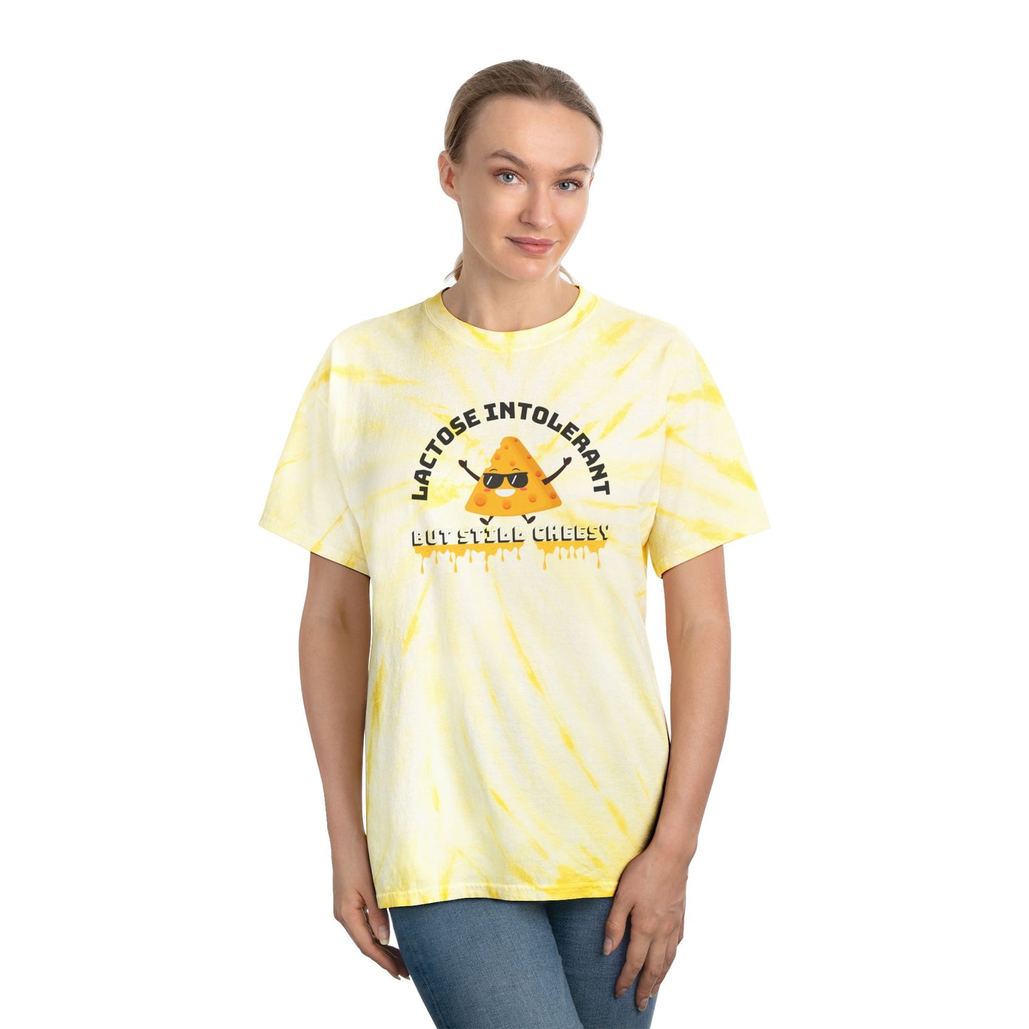 Lactose Intolerant Tie-Dye Tee, Fun and Vibrant Yellow T-Shirt for Food Lovers, Perfect Gift for Dairy-Free Friends, Summer Vibes, [...]