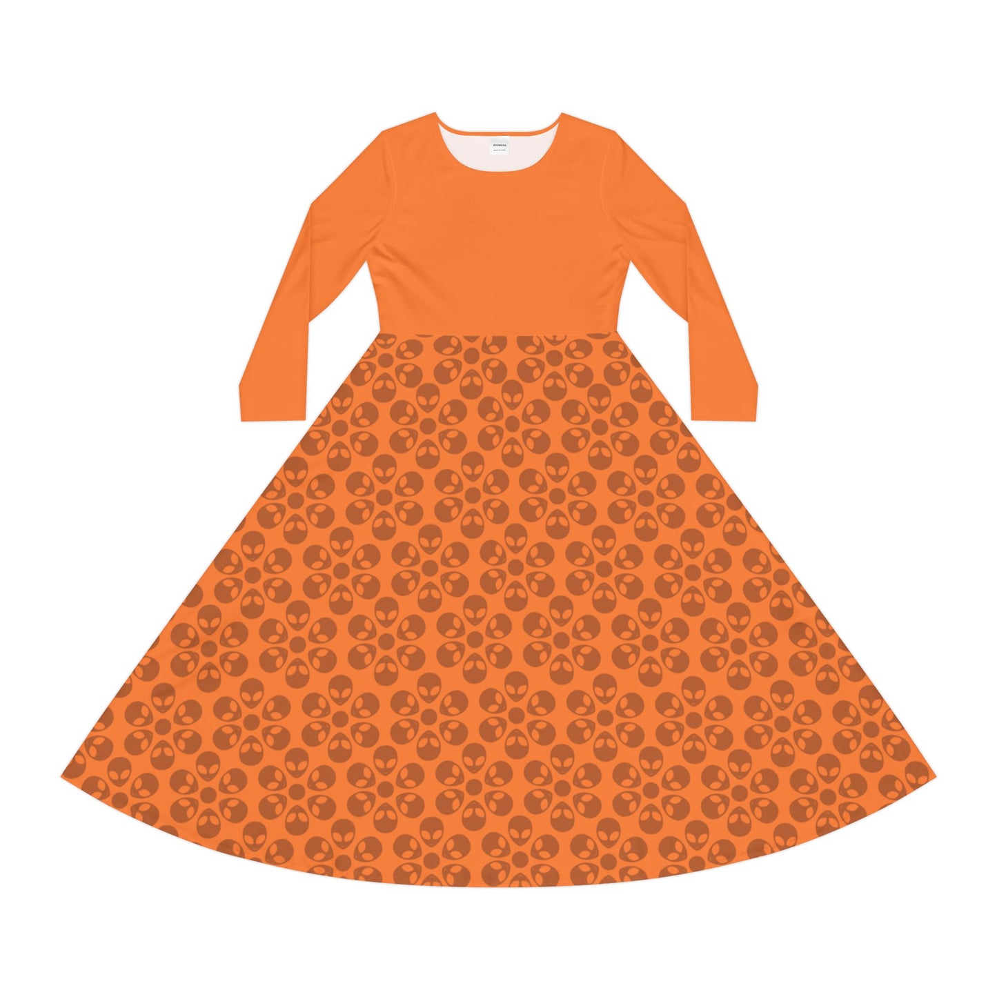 Womens Long Sleeve Dance Dress Alien Flowers Crusta