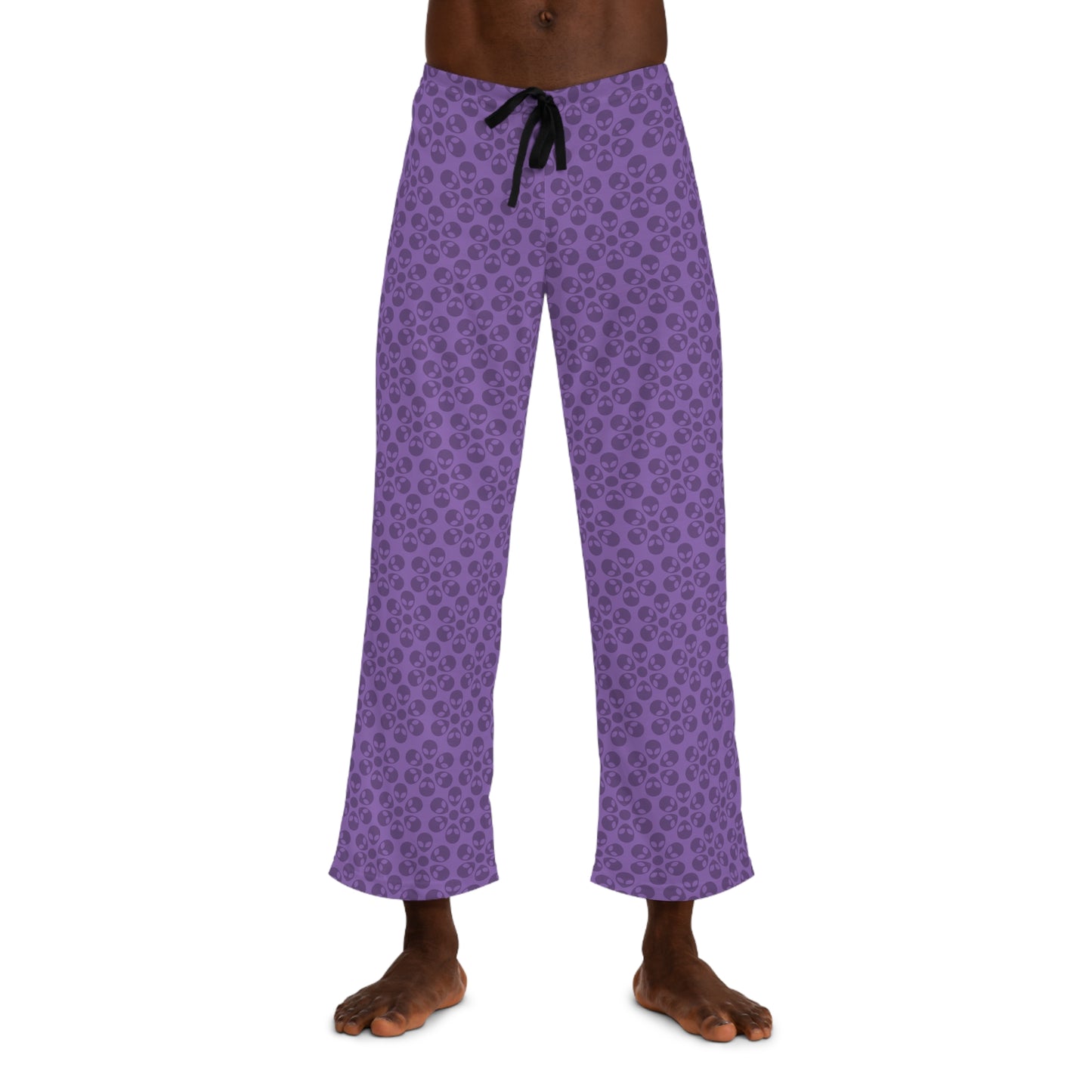 Cozy Mens Pajama Pants  Stylish Floral Sleepwear Ideal for Relaxing Gifts for Him Home Lounge Wear Unique Patterned PJs Alien Flowers Light Purple
