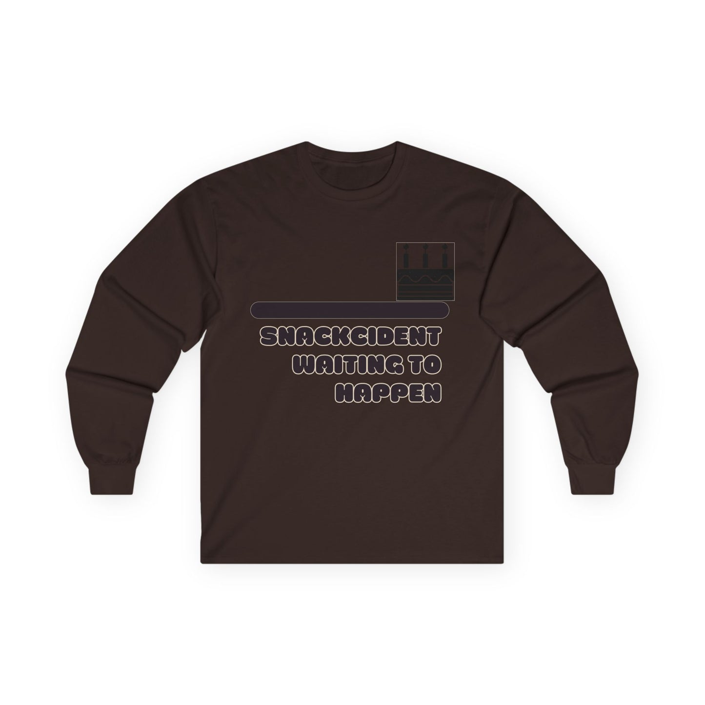 Snackcident Waiting to Happen Long Sleeve Tee - Funny Gift for Food Lovers, Birthday, or Casual Wear, Ideal for Snacking Events, [...]