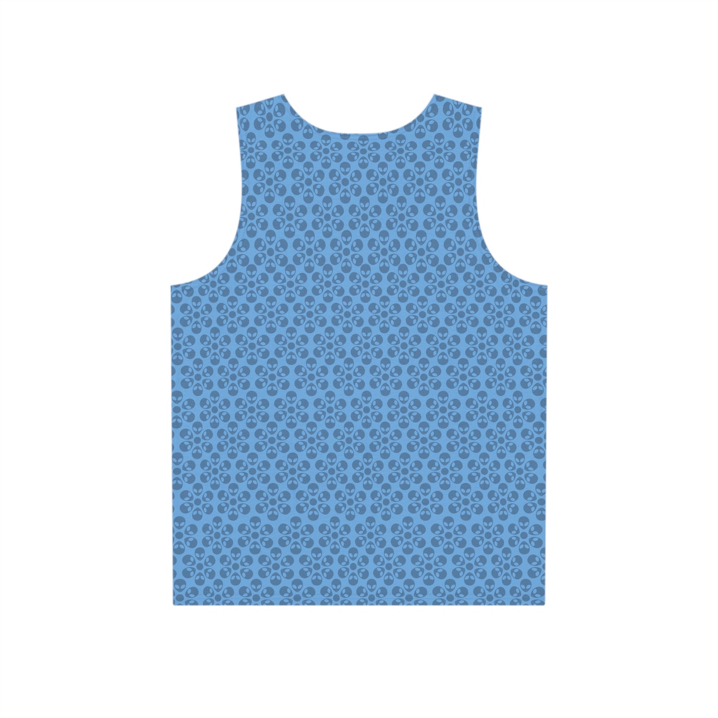 Stylish Mens Tank Top  AOP Leopard Print Summer Wear Fitness Gear Casual Apparel Trendy Vacation Outfit Alien Flowers Light Blue