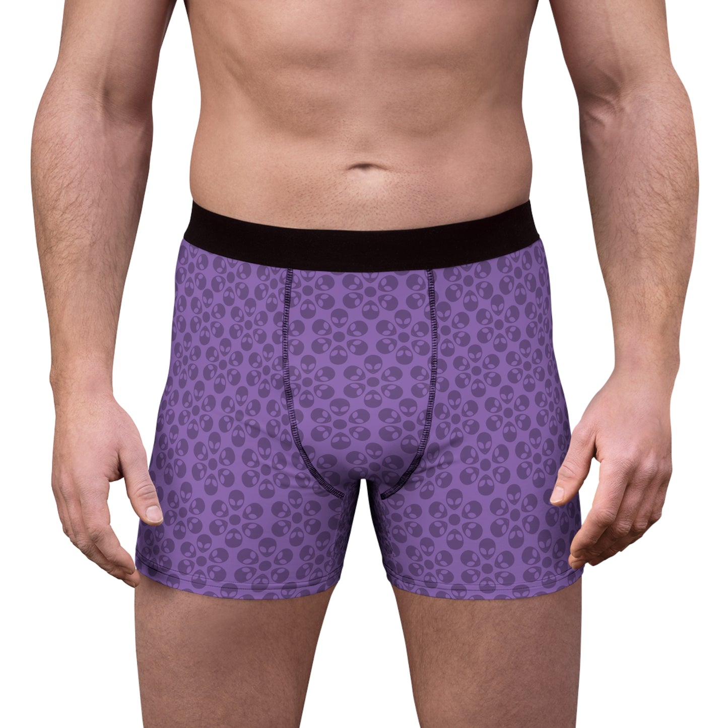 Mens Boxer Briefs  Alien Flowers Light Purple