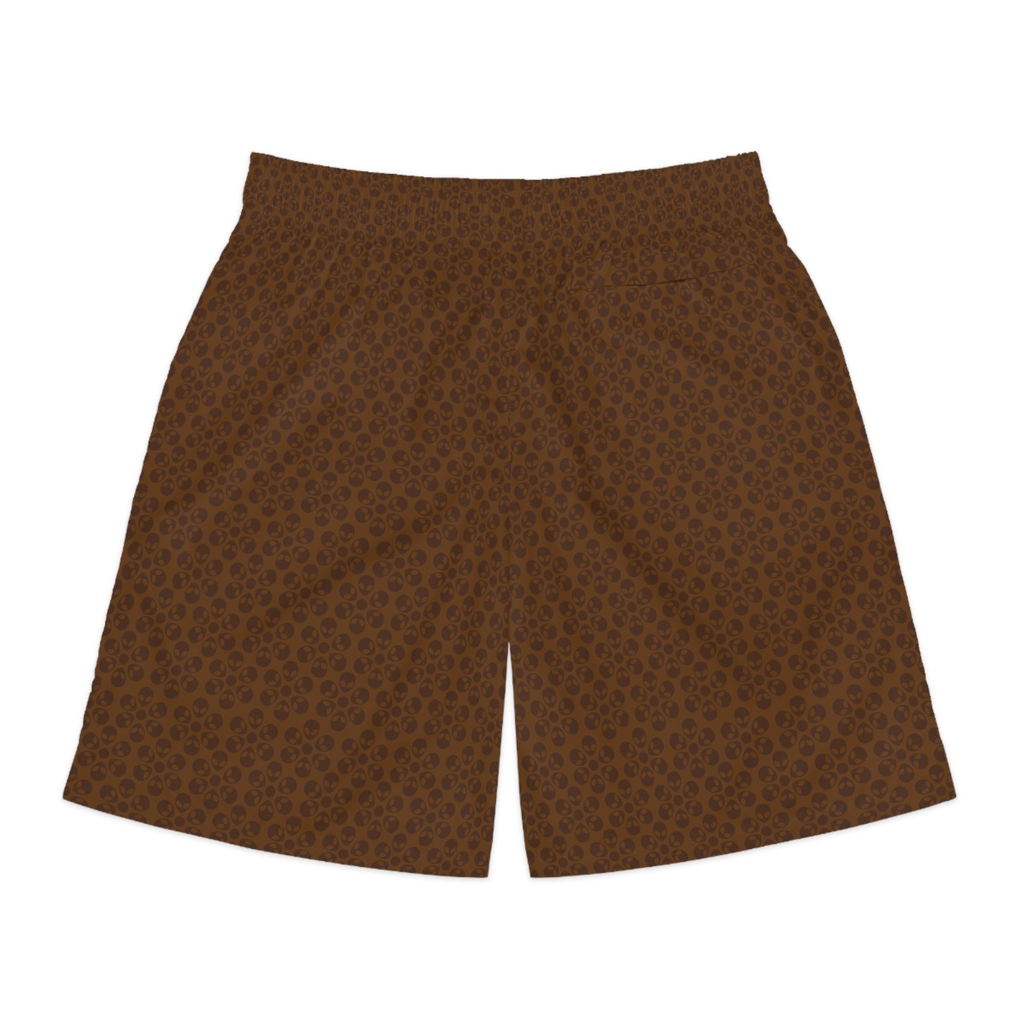 Mens Jogger Shorts  Alien Flowers Brown