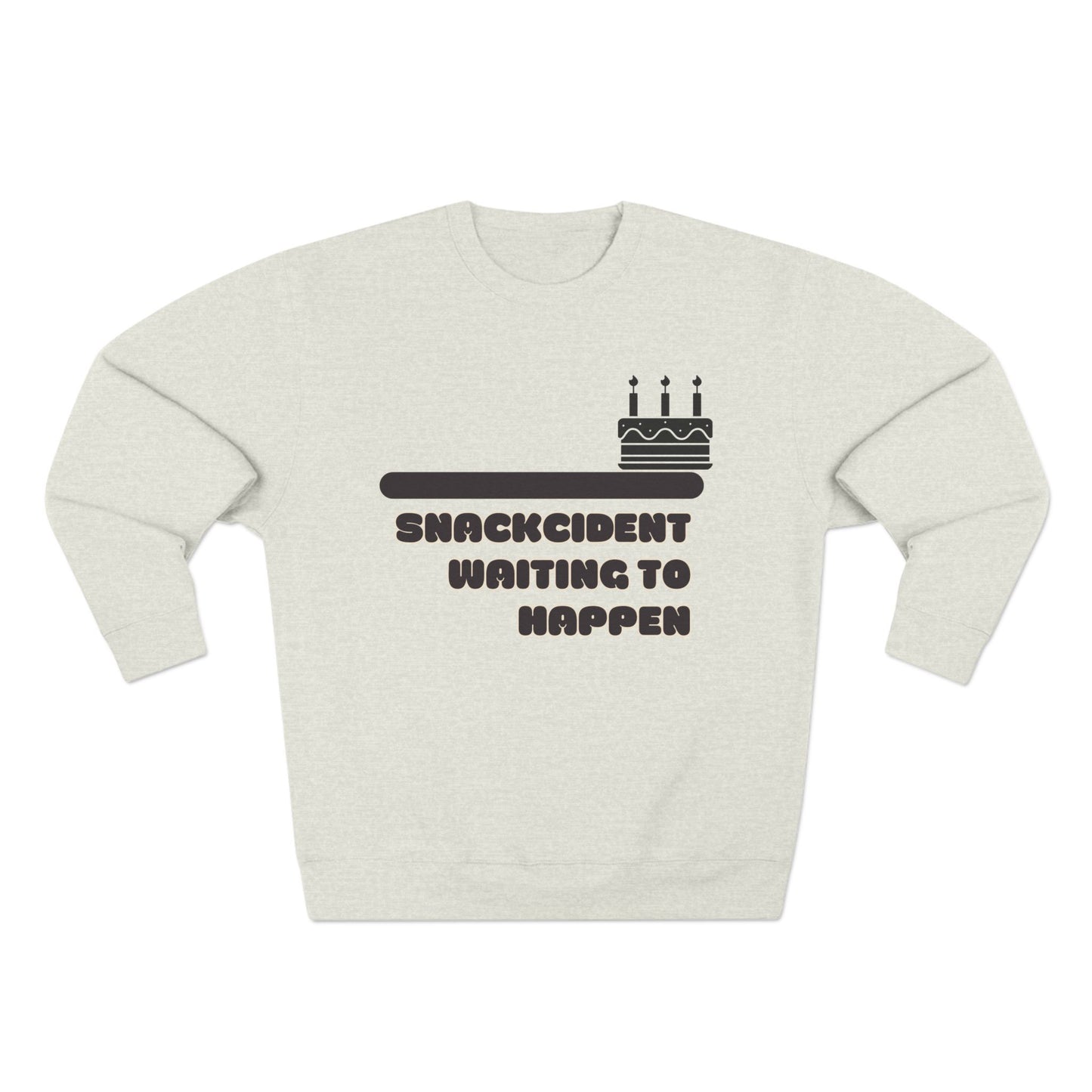Snackcident Waiting to Happen Sweatshirt, Funny Gift for Food Lovers, Cozy Gift for Birthdays, Casual Wear, Unisex Crewneck