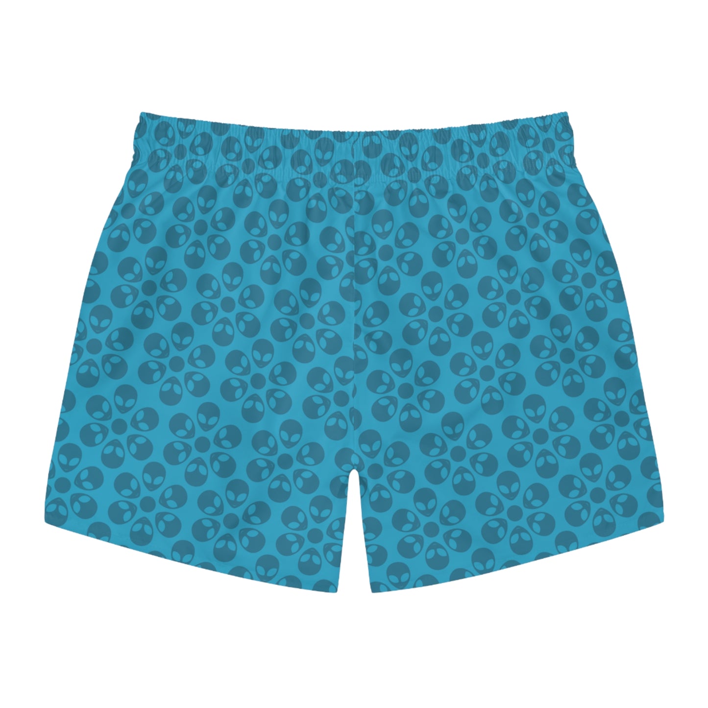 Stylish AOP Swim Trunks for Beach Days Summer Fun Pool Parties Vacation Wear Gift for Him Alien Flowers Turquoise