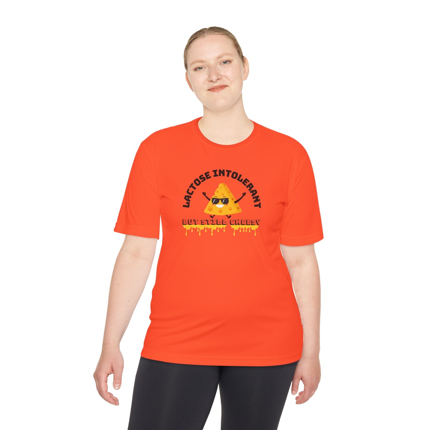 Lactose Intolerant But Still Cheesy Tee - Fun Unisex Moisture Wicking T-Shirt for Foodies, Great for Birthdays, Gifting, and Casual [...]
